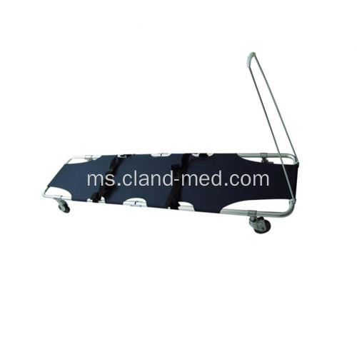 Folding Ambulance Stretcher Dengan roda cast Omni-directional Tarik Rod